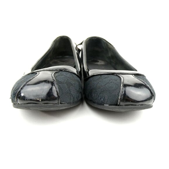 Coach Black Canvas & Patent Leather Ballet Flats Womens Size 6.5 - Picture 5 of 11